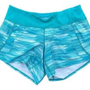 Brooks Running Athletic Shorts Womans Size XS Blue‎ Teal Lined Shorts Workout